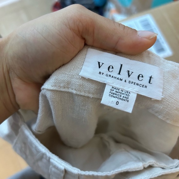 Velvet by Graham & Spencer Dru Beige Neutral wide Leg Linen Pants - Picture 6 of 8